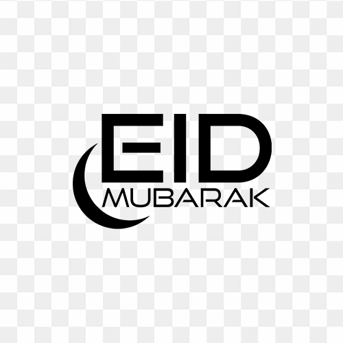 Eid Mubarak text with great design free png