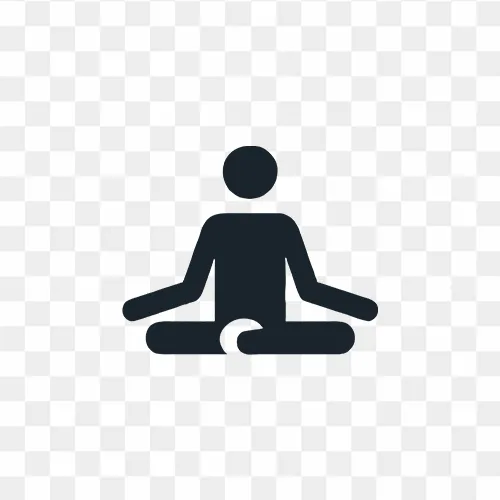 Female silhouette doing yoga in PNG format