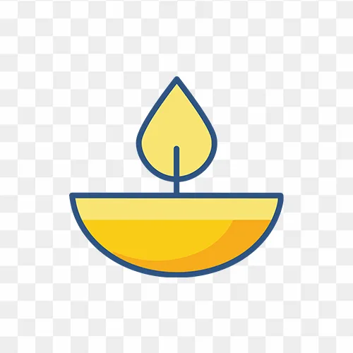 flat diya lamp icon png free