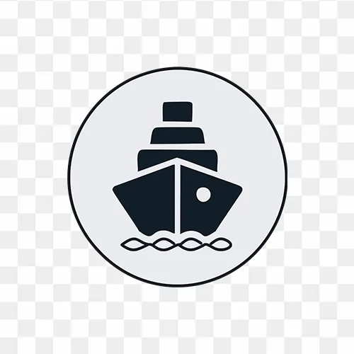 Bold cargo ship vector design, perfect for logos and branding in the shipping industry, available as free PNG