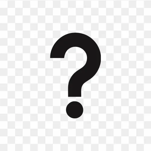 Minimal black question mark icon PNG for UI/UX and web design