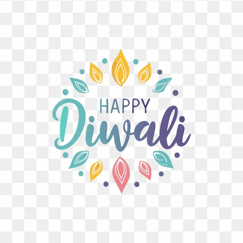 Happy Diwali celebration PNG with decorative patterns and elements