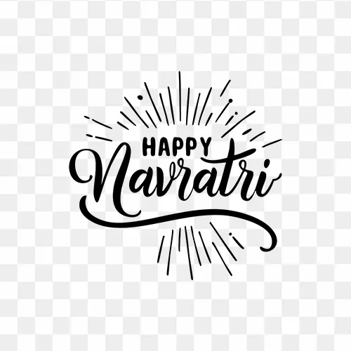 Free Text PNG of Happy Navratri Calligraphy