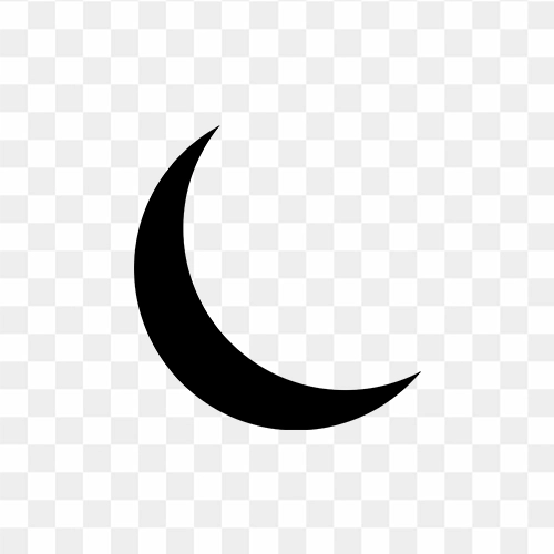 Half moon black free vector transparent png