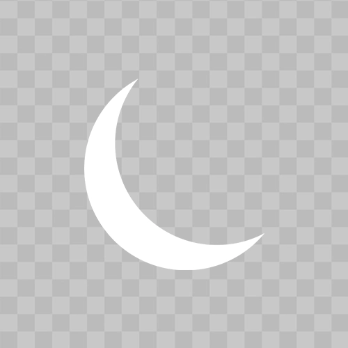 Half Moon White colour transparent png