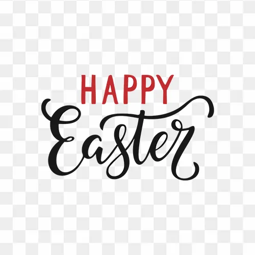 Happy Easter Red and Black Free Transparent PNG
