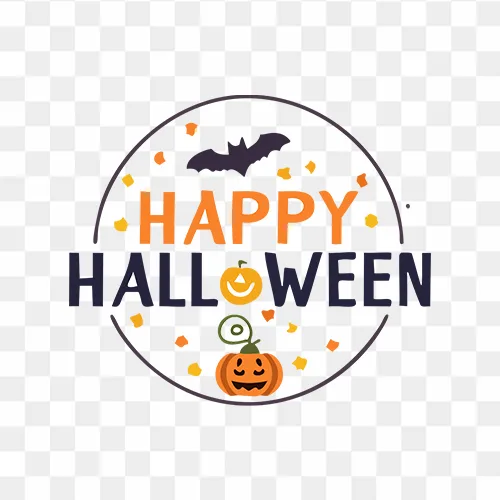 "Happy Halloween" Typography PNG, Typography, Halloween