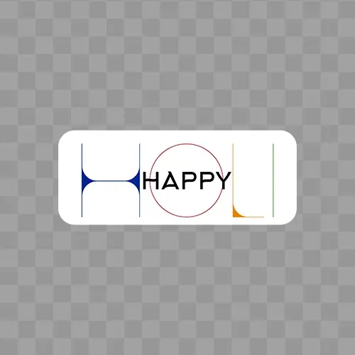 Happy holi thin font free PNG image