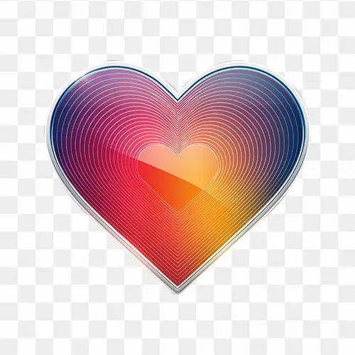 Heart colourful line shape free png transparent image