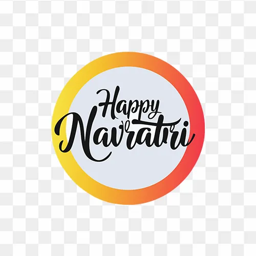 Modern designer-style Happy Navratri PNG with colorful accents