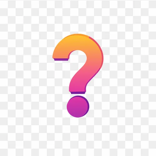 Sleek modern gradient question mark PNG icon