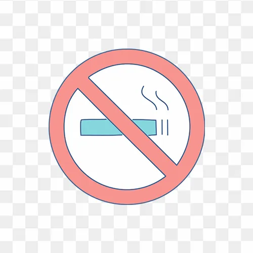 No smoking sign PNG illustration showing a cigarette inside a red prohibition circle