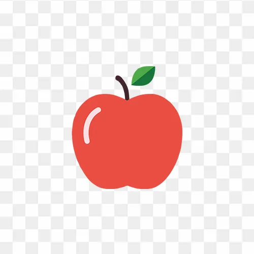 Red Apple fruit with leaf download free PNG