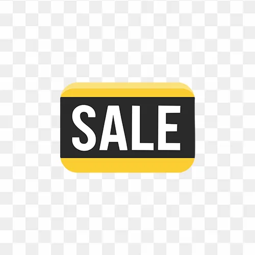 Sale button design in PNG format for free download, perfect for discount offers and promotions