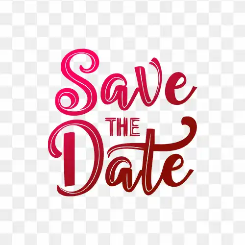 Save The Date Beautiful Calligraphy PNG Text