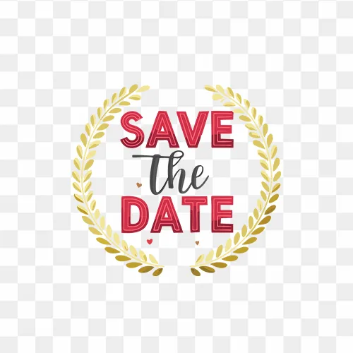 Save the date font Free PNG design with love