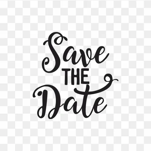 Save the date lettering for wedding Free Transparent PNG