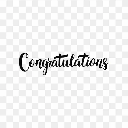 Stylish Congratulations calligraphy PNG image with transparent background