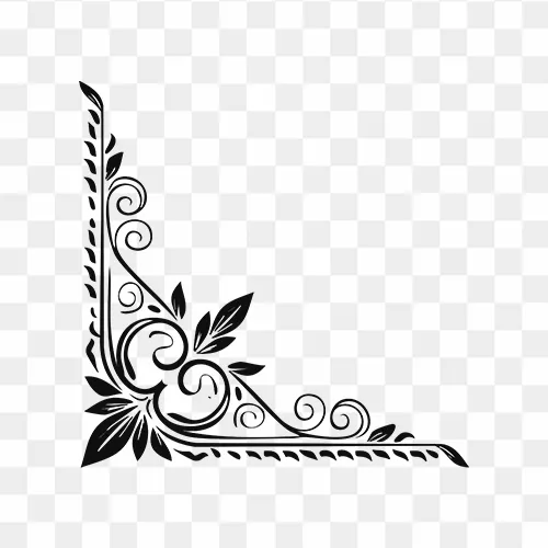 Stylish corner border free PNG design transparent background